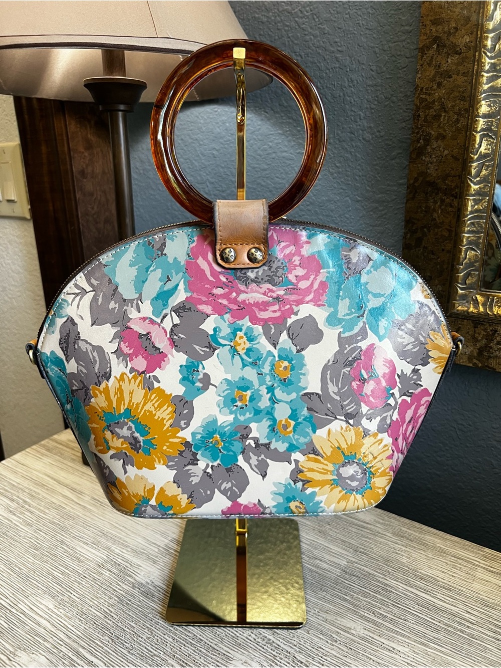 🟣Patricia Nash Floral Dome Satchel with Tortoiseshell Handle FINAL PRICE🟣